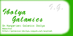 ibolya galanics business card